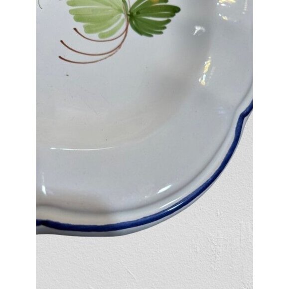 CASTELLI Italy Oval Serving Plate Faience Floral Scalloped Edge 15.5" - Picture 5 of 9